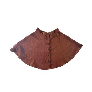 Shein Brown Corduroy Button Front Mini Skirt Womens XS Party Casual Rust Country